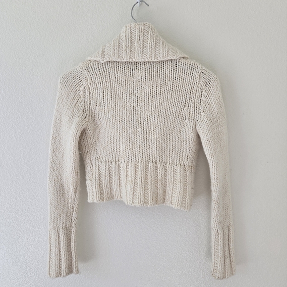 The Limited Y2K Heavy Cable Knit Cardigan Sweater Shrug One Button Size Small - Picture 10 of 16